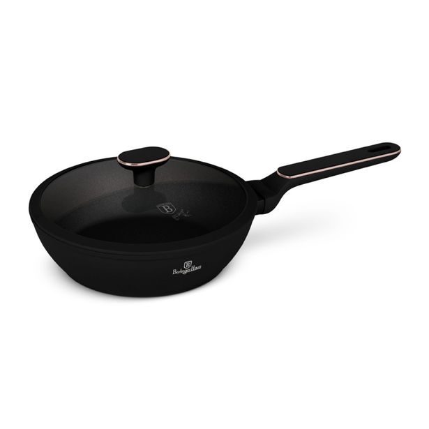 BERLINGERHAUS Pánev hluboká s titanovým povrchem a poklicí 24 cm Black Rose Collection BH-8352