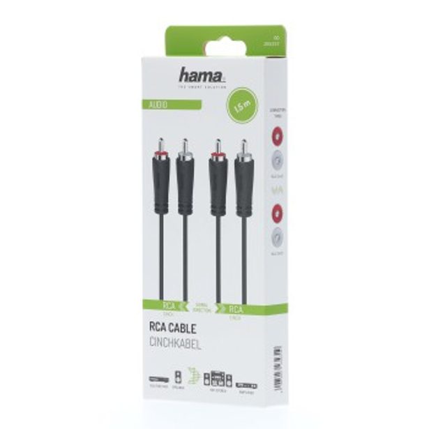 Hama audio kabel 2cinch 1,5 m stereo
