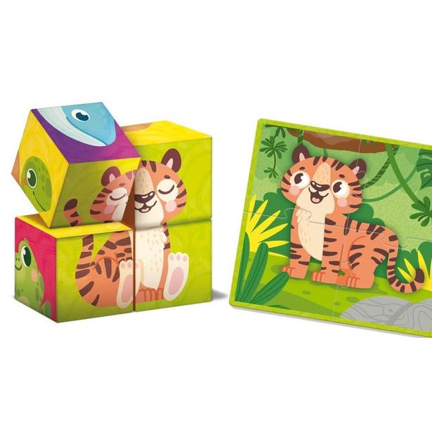 MONTESSORI DŘEVĚNÉ KOSTKY A PUZZLE