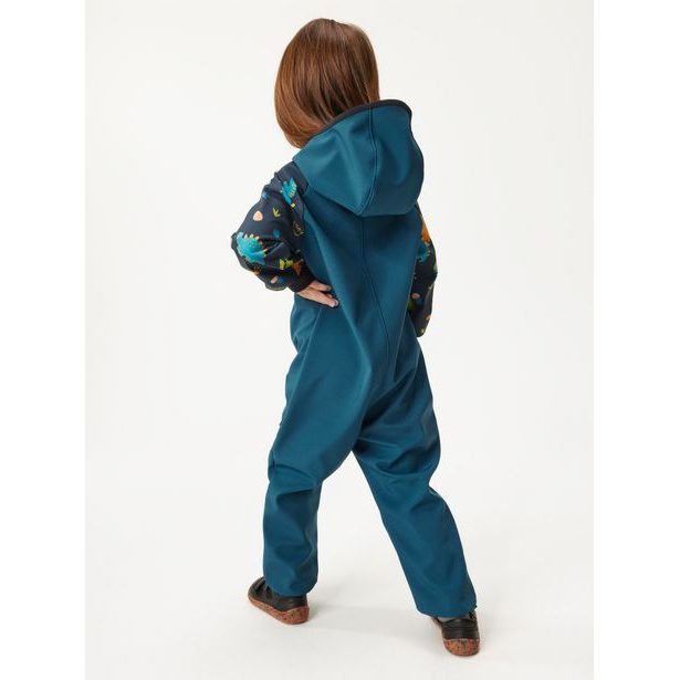 Unuo Batolecí softshellová kombinéza s fleecem Mini, Kobaltová, Dinosauři