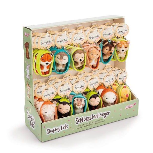 NICI NICI DISPLAY assort Spící zvířátka 8cm, assort 36ks, GREEN
