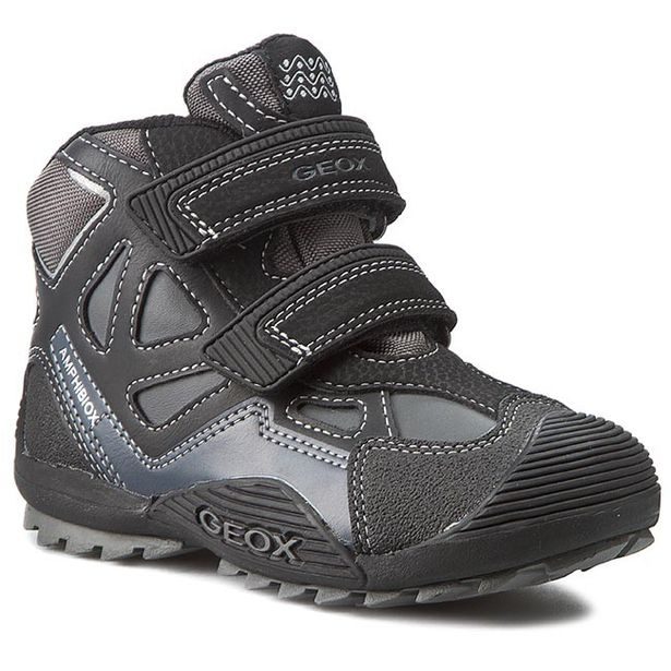 GEOX dětské boty JR SAVAGE B ABX BLACK/DK GREY