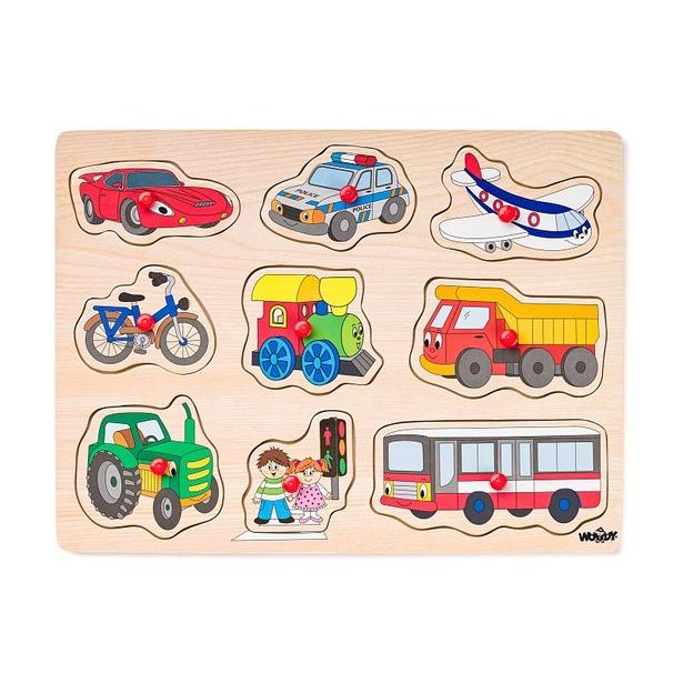 Puzzle na desce - Dopravní prostředky