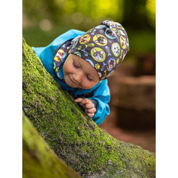 unuo fleecová čepice Kočka a pes kluk