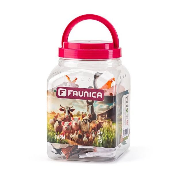 FAUNICA Zvířátka Farma - sada figurek v MEGA tubě