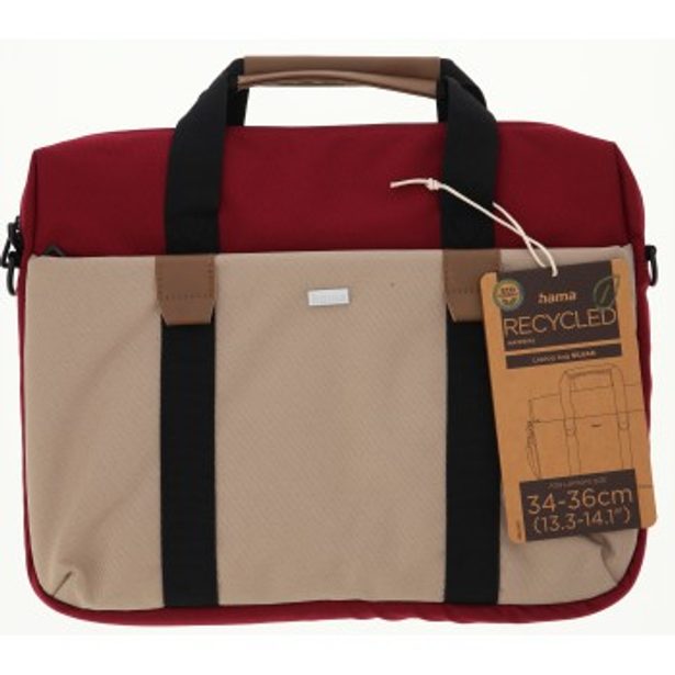 Hama Silvan, brašna na notebook, pro 34-36 cm (13,3-14,1"), recyklovaný polyester, béžová/bordová