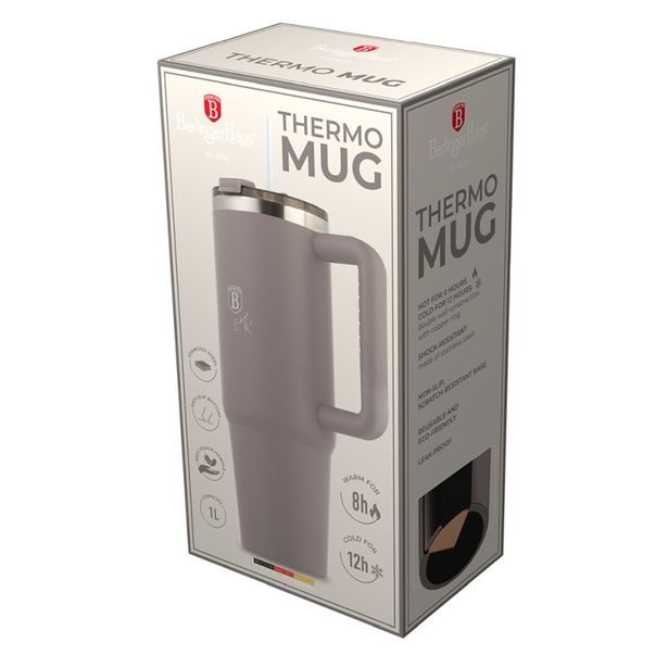 BERLINGERHAUS Termohrnek s dvojitou stěnou BerlingerCup 1 l Taupe Collection BH-8832