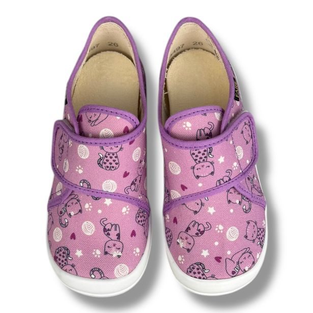 Dívčí papuče na suchý zip Fare - Kočička