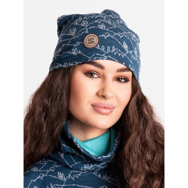 Unuo, Dámská merino čepice Homeless, Kobaltová, Hory kluk