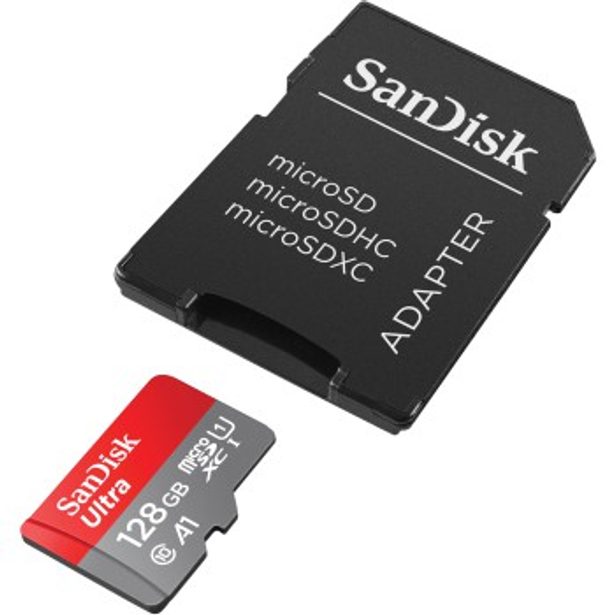 SanDisk Ultra microSDXC 128 GB + SD Adapter 140 MB/s A1 Class 10 UHS-I