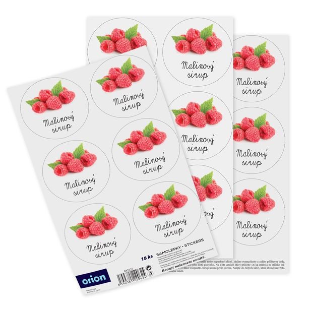 Samolepky na láhve Malinový sirup