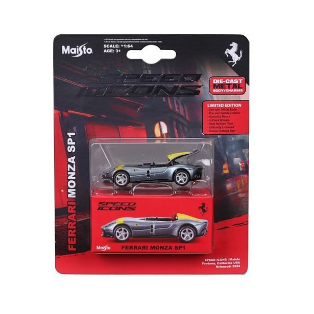 Maisto Maisto - Speed Icons - Ferrari Monza SP1, stříbrno-žlutá, 1:64