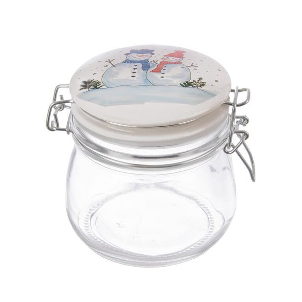 Dóza s klipovým uzávěrem SNĚHULÁK 0,5 l