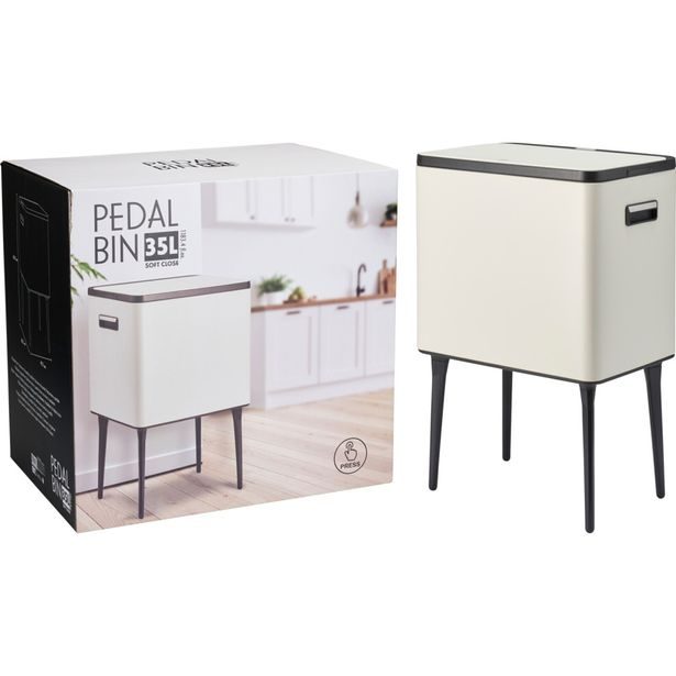 EXCELLENT HOUSEWARE Odpadkový koš s dotykovým otevíráním 35 l matná krémová KO-C88000040