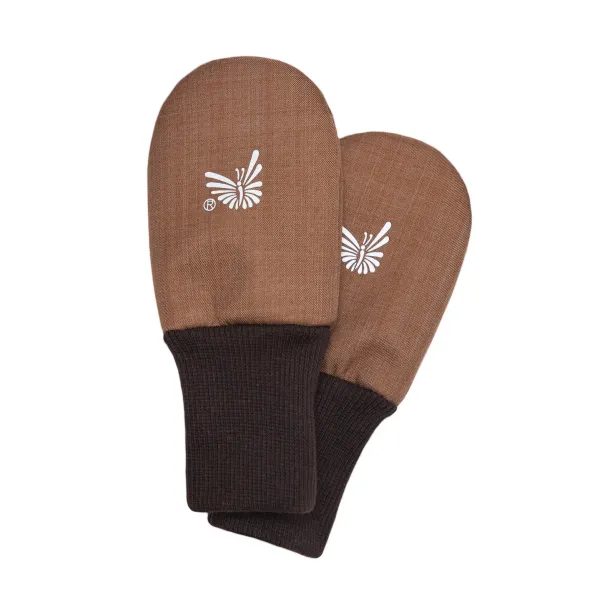 ESITO Zimní bezpalcové rukavice softshell s beránkem Brown - hnědá
