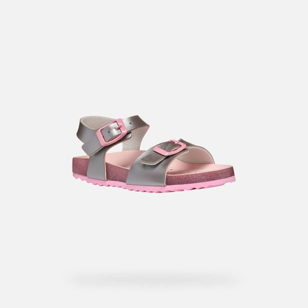 Stříbrné dívčí sandály Geox Adriel Girl