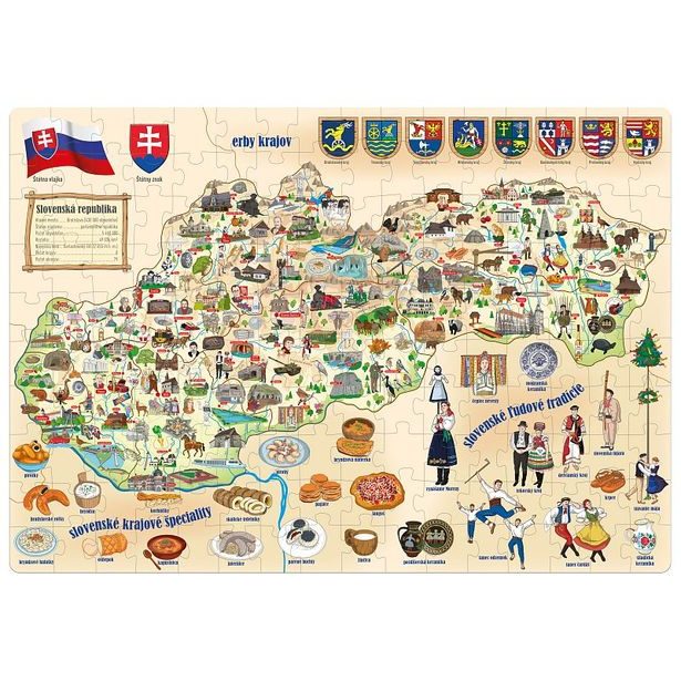 Puzzle - Mapa Slovenska, 160 ks