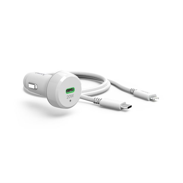 Hama set: rychlá USB nabíječka do vozidla USB-C PD 20 W + kabel USB-C Lightning 1 m