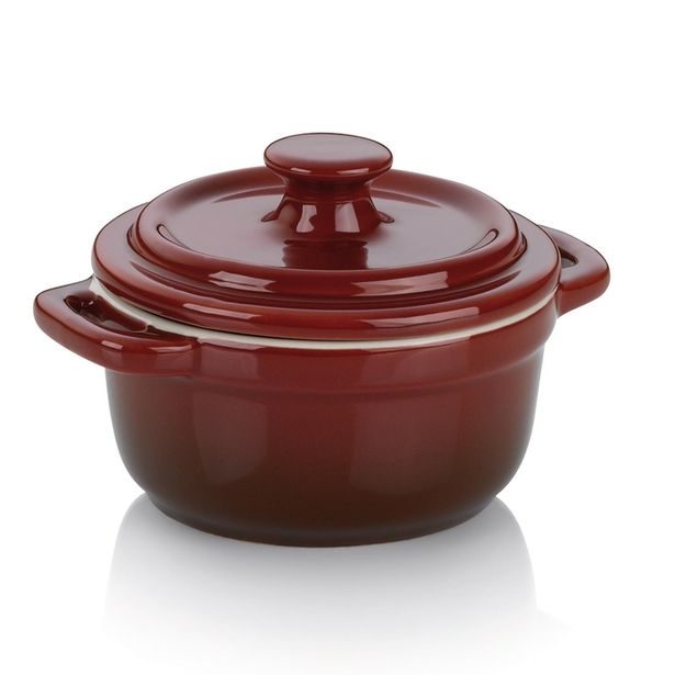 KELA Zapékací miska pekáček s poklicí MALIN 10 x 8 cm červená KL-11865