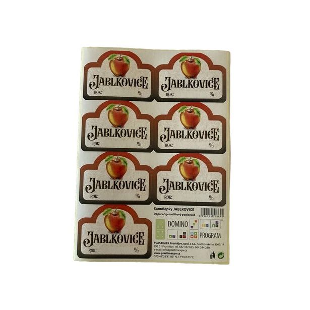 etikety JABLKOVICE 7ks, samolepky