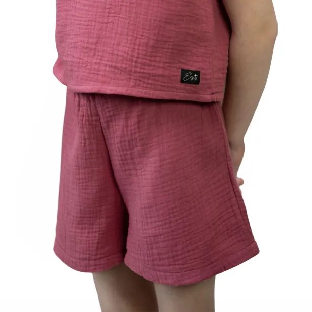ESITO | Dívčí mušelínový set Lucka Ruby red - rubínová / 74