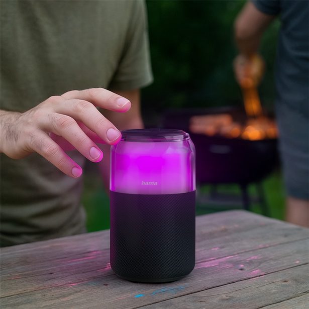 Hama Can Speaker, Bluetooth reproduktor ve tvaru plechovky, 5 W, 4 světelné režimy