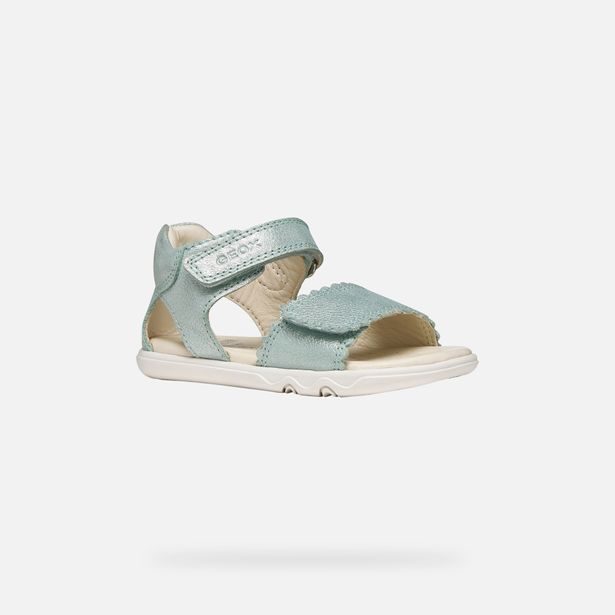 Tyrkysové dívčí barefoot sandály Geox Sandal Steppieup