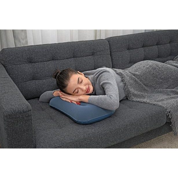 Semišový nafukovací polštář - mix 2 barvy, 42x26x10cm