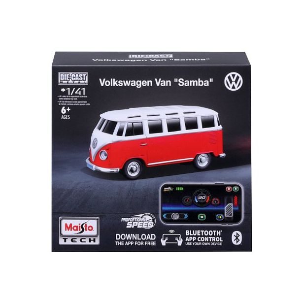 Maisto Maisto RC - DIE-CAST METAL se světly, Volkswagen Van Samba, 1:41, 2,4GHz, USB, XTR, Bluetooth 5.0