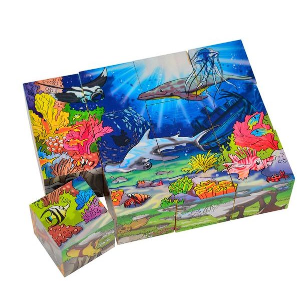 Dřevěné obrázkové kostky