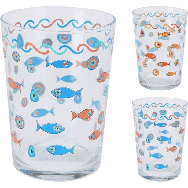 sklen. 510ml, 1ks, RYBIČKY, sklo