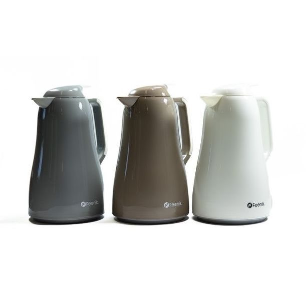 termokonvice 1,0l KÓNICKÁ bílá, pudrová, sklo/plast