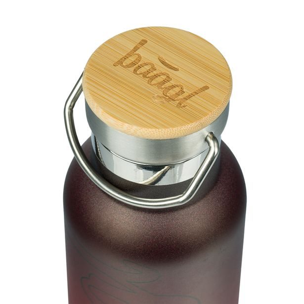 BAAGL Termoláhev s bambusovým víčkem Gradient červeno-černá, 500 ml