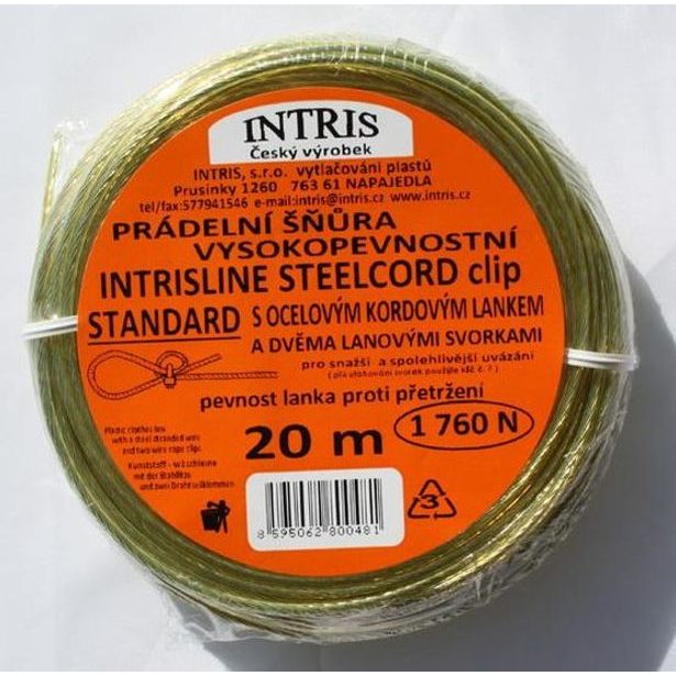 šňůra 20m LANKO OCEL+svorky, STANDARD