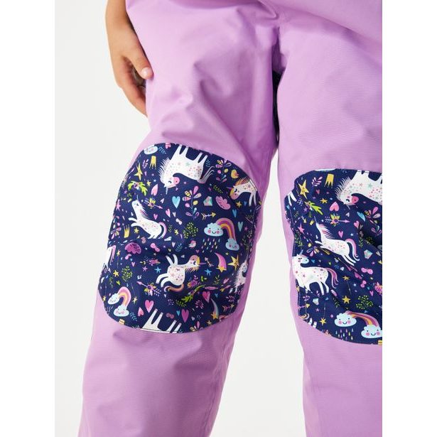 Unuo Dětské zimní rostoucí oteplovačky Polar, Lila, Jednorožci