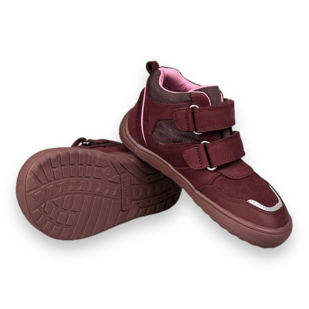 Dětská BAREFOOT celoroční kotníková obuv s membránou Protetika - Vínové
