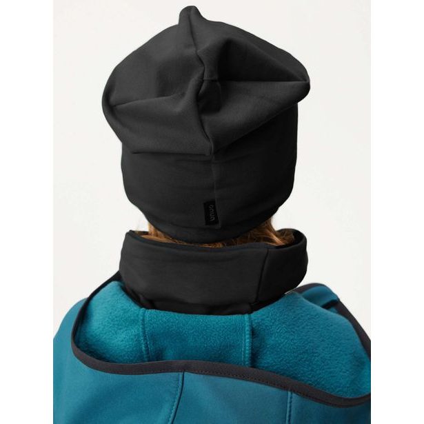 Unuo Dětská čepice z teplákoviny Homeless, Černá