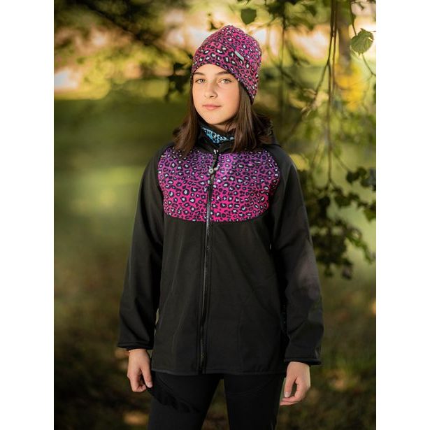 Unuo, Dětská softshellová bunda s fleecem Basic, Černá, Divočina