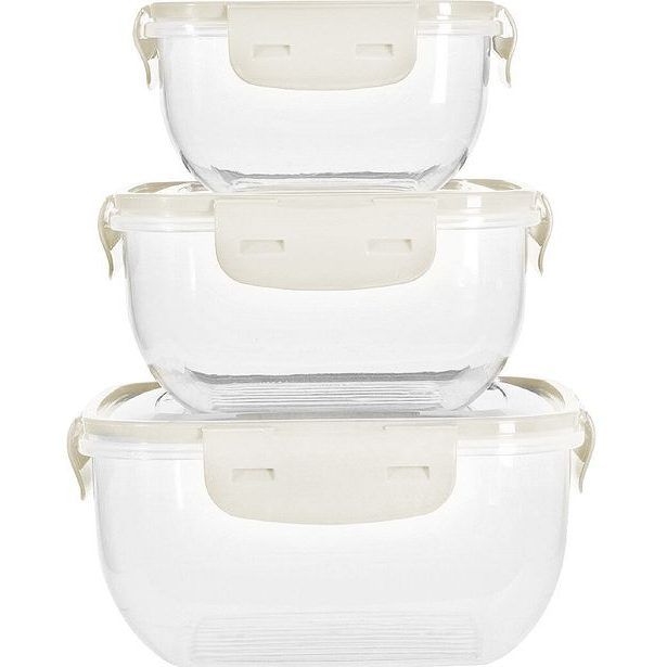 EXCELLENT HOUSEWARE Dóza na potraviny 3 ks béžová KO-024001550bezo