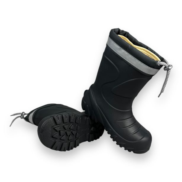 Dětské ultralehké zateplené holínky Demar - MAMMUT - černé