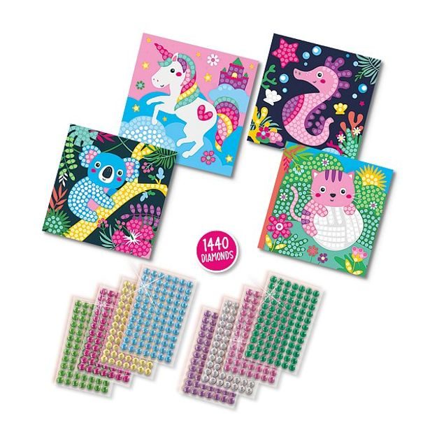 Zdobení třpytivými kamínky - veselá zvířátka