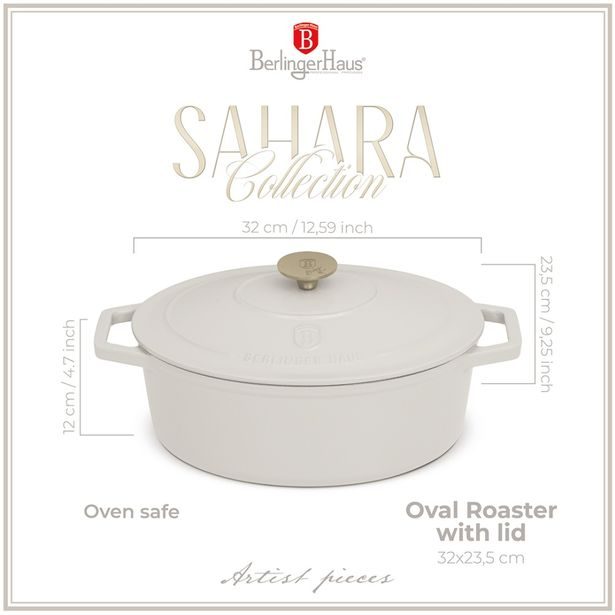 BERLINGERHAUS Pekáč litinový s poklicí 32 cm Sahara Collection BH-8967