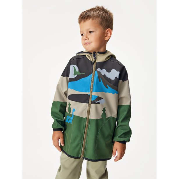 Dětská softshellová bunda s fleecem Basic, Černá, Sopka