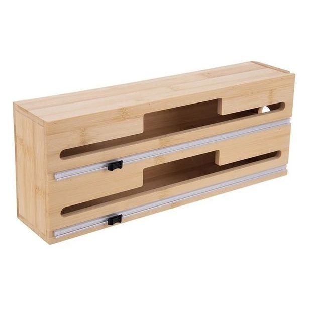 držák 2fólií (rolí) 34x8x14,5cm, s ořezem, bambus