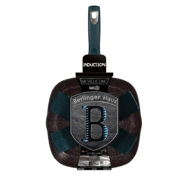 BERLINGERHAUS Pánev grilovací s mramorovým povrchem 28 cm Aquamarine Metallic Line BH-1873