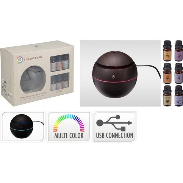 HOMESTYLING Zvlhčovač vzduchu s aroma terapií USB LED KO-MC5557350