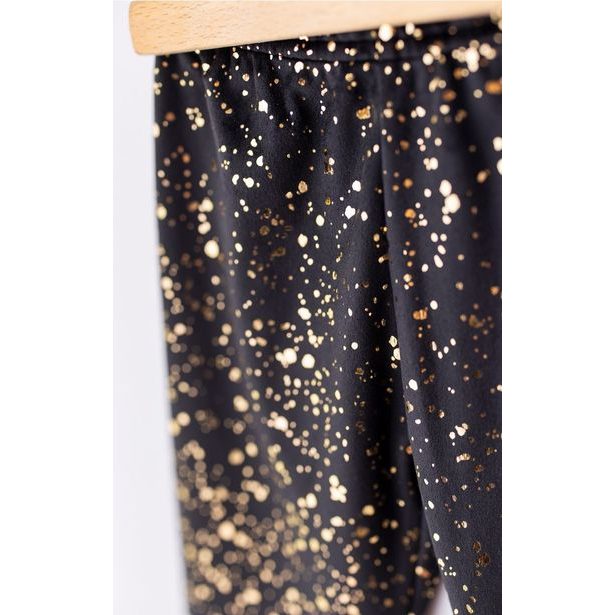 Premium sametové Lily Grey legíny GOLD Black