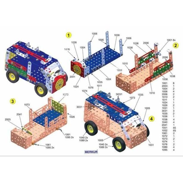 Merkur 3 stavebnice, 307 dílů, 30 modelů