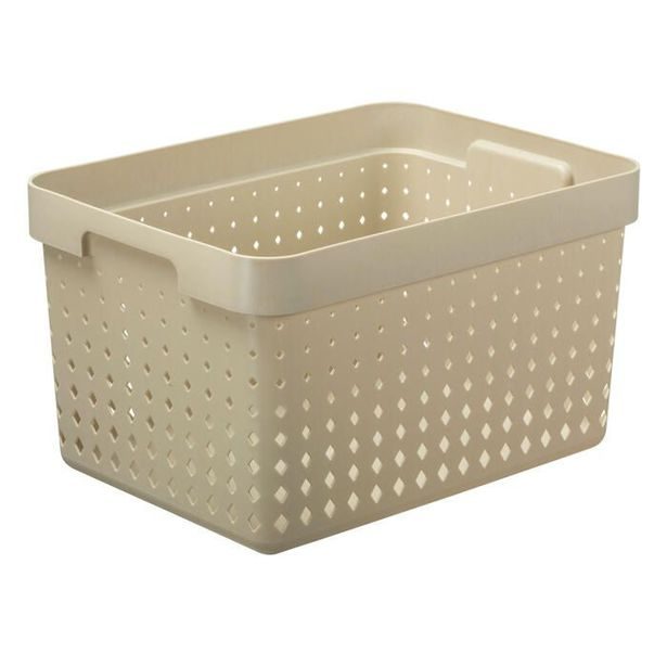 košík SEOUL L, 36x27x20cm-sv.béžový, plast