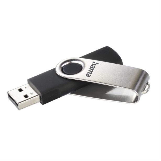 Hama rotate FlashPen, USB 2.0, 64 GB, 6 MB/s, black/silver